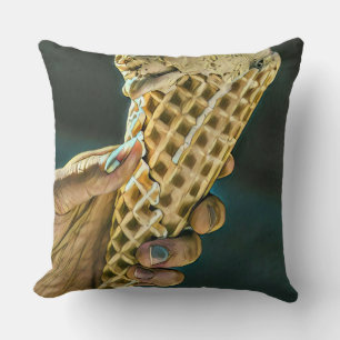 Ice cream sundae for kids throw pillow
