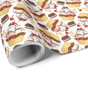 Ice Cream Sundae Gift Wrapping Paper
