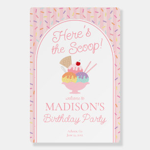 Ice Cream Sundae Heres the Scoop Sweet Birthday Foam Board