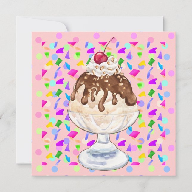Ice Cream Sundae Invitation (Front)