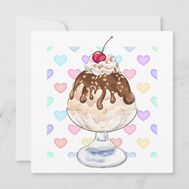 Ice Cream Sundae Invitation (Front)