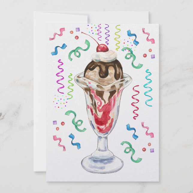Ice Cream Sundae Invitation (Front)