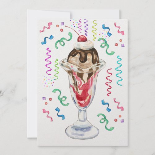 Ice Cream Sundae Invitation