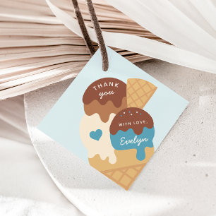Ice Cream Sundae Kids Birthday Thank You Favor Tags