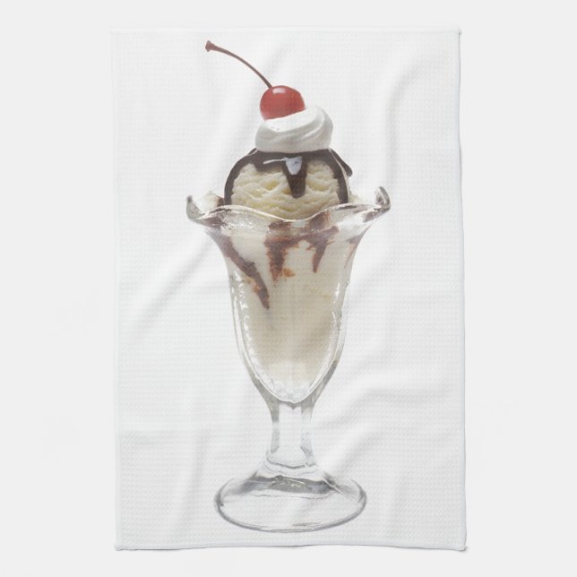 Ice Cream Sundae Kitchen Towel (Vertical)
