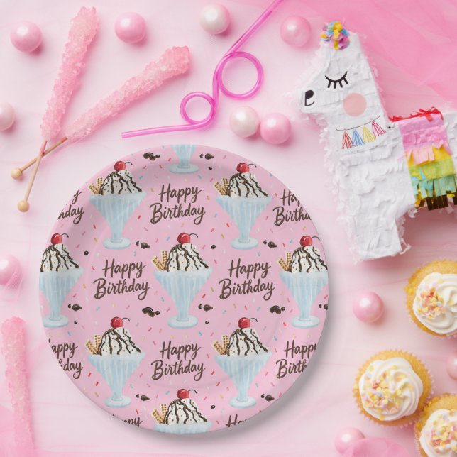 Ice Cream Sundae Paper Plates (Party)