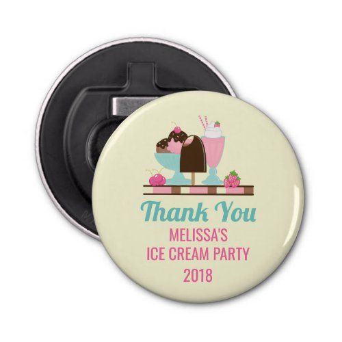 Ice Cream Sundae Party Thank You Bottle Opener