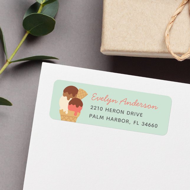 Ice Cream Sundae Return Address Label (Creator Uploaded)