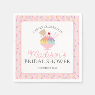Ice Cream Sundae Scooped Up Bridal Shower Napkins