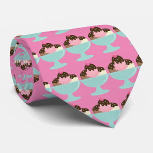 Ice cream sundae shop tiled tie