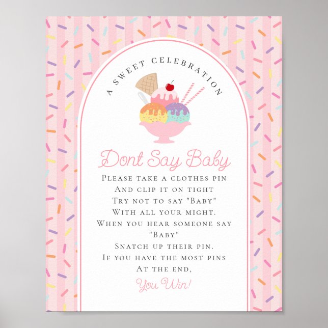 Ice Cream Sundae Sprinkled with Baby Dont Say Baby Poster (Front)