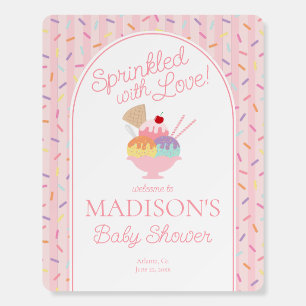 Ice Cream Sundae Sprinkled with Love Baby Shower Foam Board