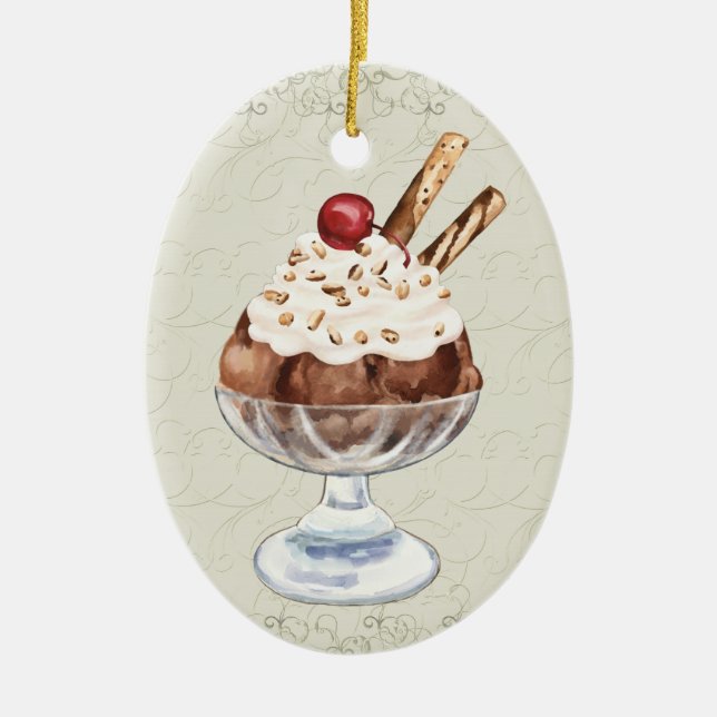 Ice Cream Sundae - SRF Ceramic Ornament (Front)