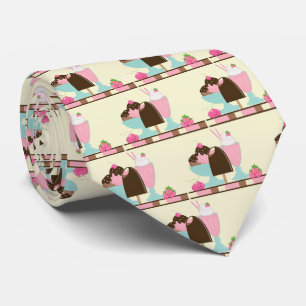 Ice Cream Sundae Summery Treats Pattern Neck Tie