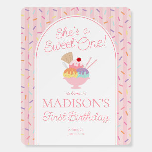 Ice Cream Sundae Sweet One First Birthday Party Foam Board