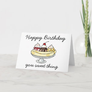 Ice Cream Sundae Watercolor Birthday Card
