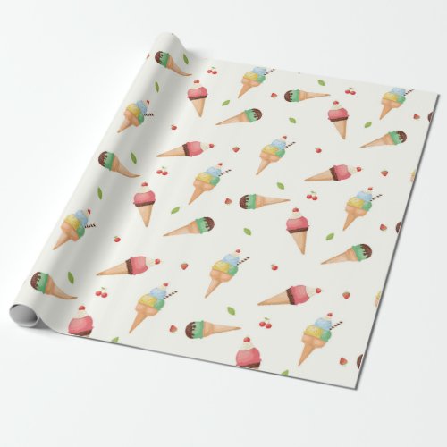 Ice Cream Sundae Wrapping Paper