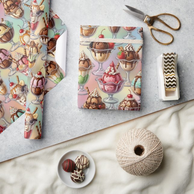 Ice Cream Sundae Wrapping Paper (Crafts)