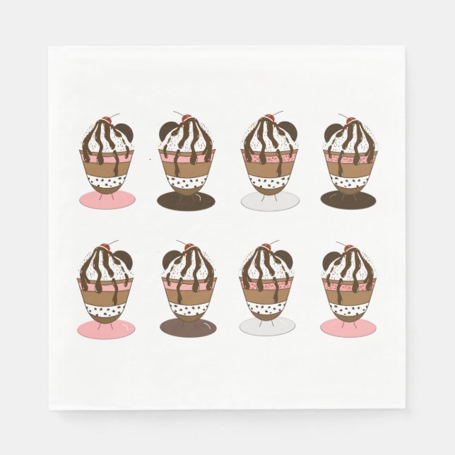 Ice Cream Sundaes Napkins (Front)