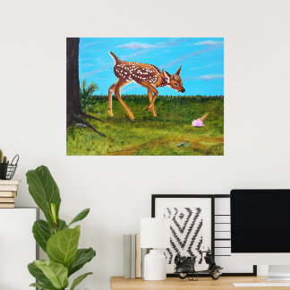 "Ice Cream Surprise" Deer Fine Art Poster