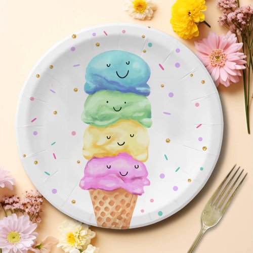 Ice Cream Sweet Birthday Party Paper Plates