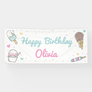 Ice Cream Sweet Celebration Birthday Party Any Age Banner