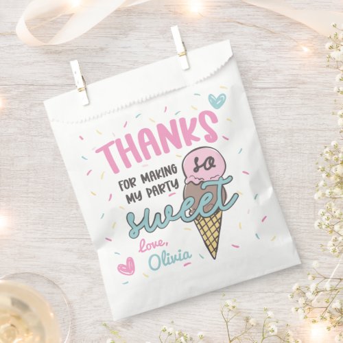 Ice Cream Sweet Celebration Birthday Thank You Favor Bag