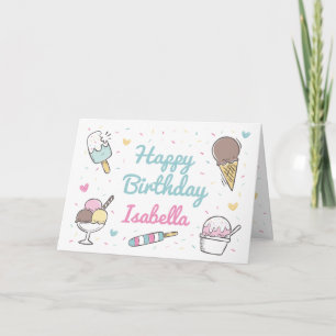 Ice Cream Sweet Celebration Happy Birthday Card