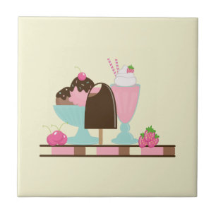 Ice Cream Sweet Treats Ceramic Tile