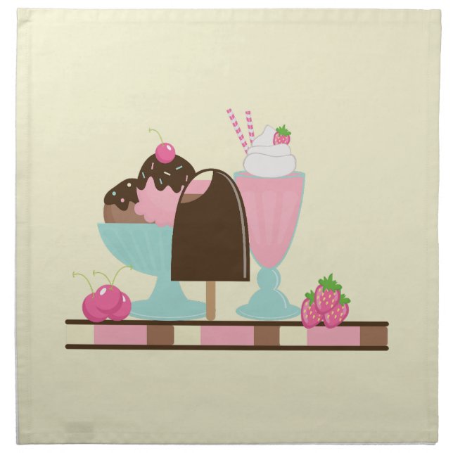 Ice Cream Sweet Treats Cloth Napkin (Front)