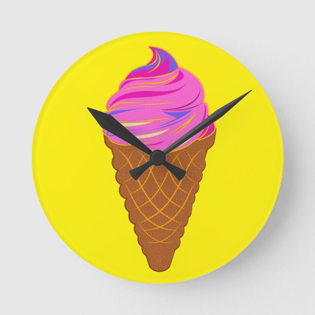 ice cream sweetcream    round clock (Front)