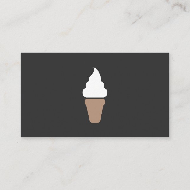 Ice Cream Swirl Icon gray Business Card (Front)