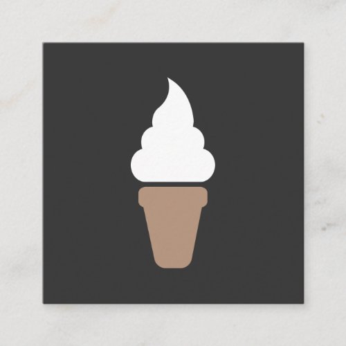 Ice Cream Swirl Icon gray Square Business Card