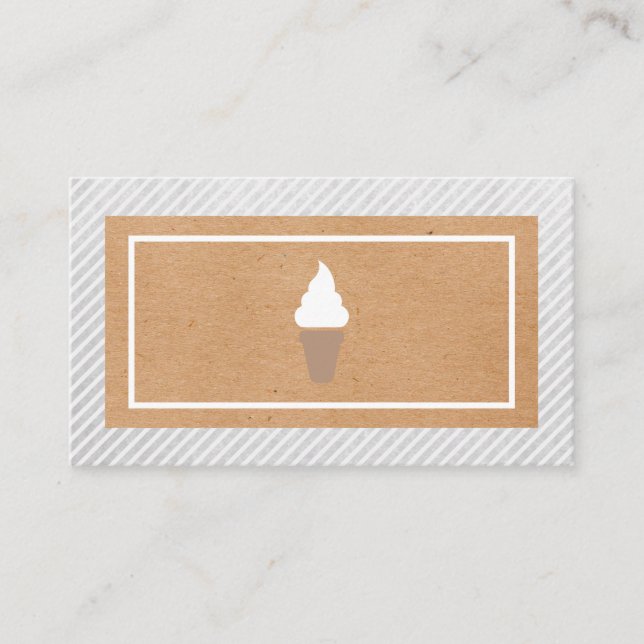 Ice Cream Swirl Icon Natural Look Loyalty Card (Front)