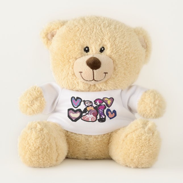 ice cream swirl valentine day dance  teddy bear (Front)