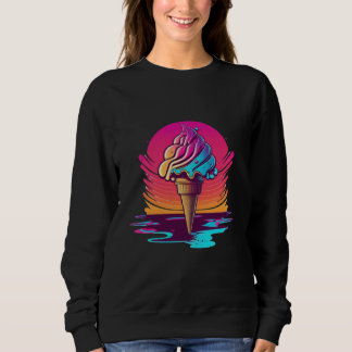 Ice Cream Synthwave 80s Retrowave Aesthetic Sweatshirt
