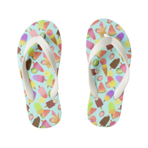 Ice Cream Teal. Kid's Flip Flops