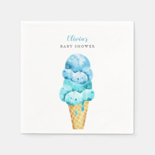 Ice Cream Theme Boy Baby Shower Napkins