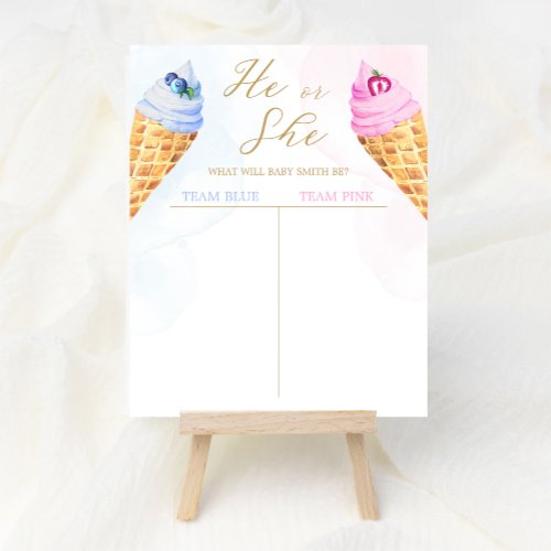 Ice cream theme boy or girl Gender Reveal vote Poster