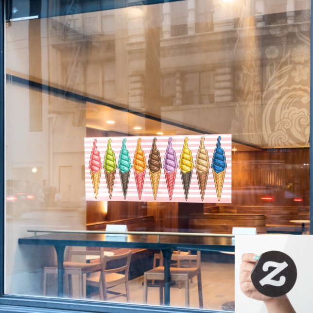 Ice Cream Theme - So Yummy! Window Cling (Cafe Window)
