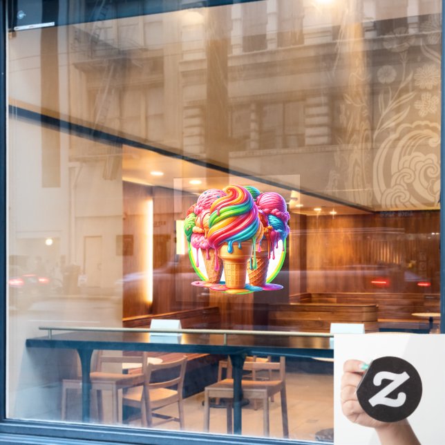 Ice Cream Theme - So Yummy! Window Cling (Cafe Window)