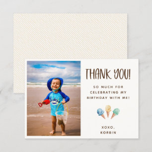 Ice Cream Theme Thank You Photo Card