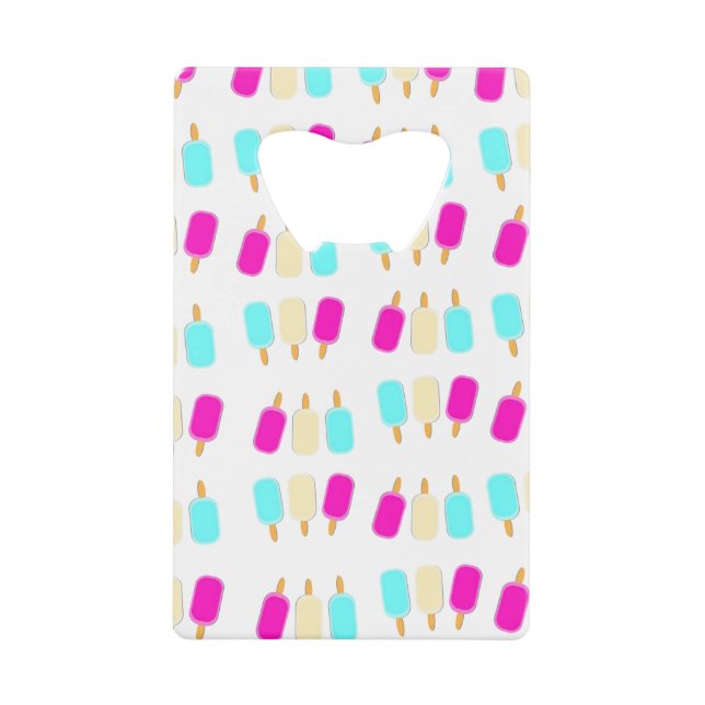 ice cream three colors credit card bottle opener (Front)