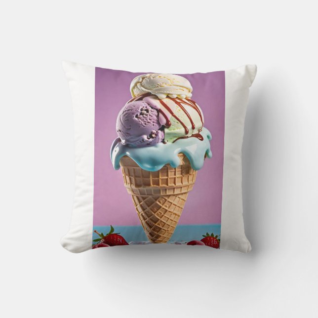 Ice-cream  throw pillow (Front)