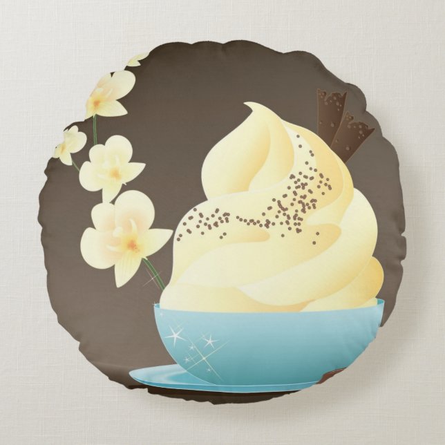 Ice Cream Treat Round Pillow (Front)