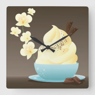 Ice Cream Treat Square Wall Clock