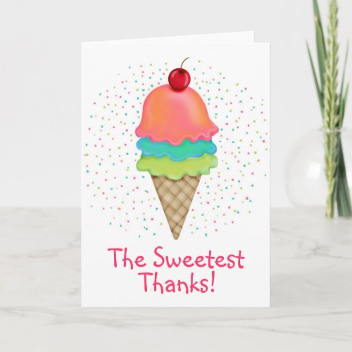 Ice Cream Treats Thank You Card