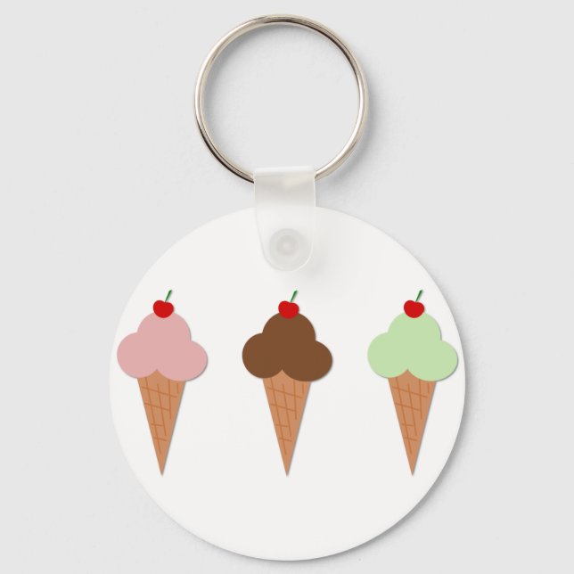 Ice Cream Trio Keychain (Front)