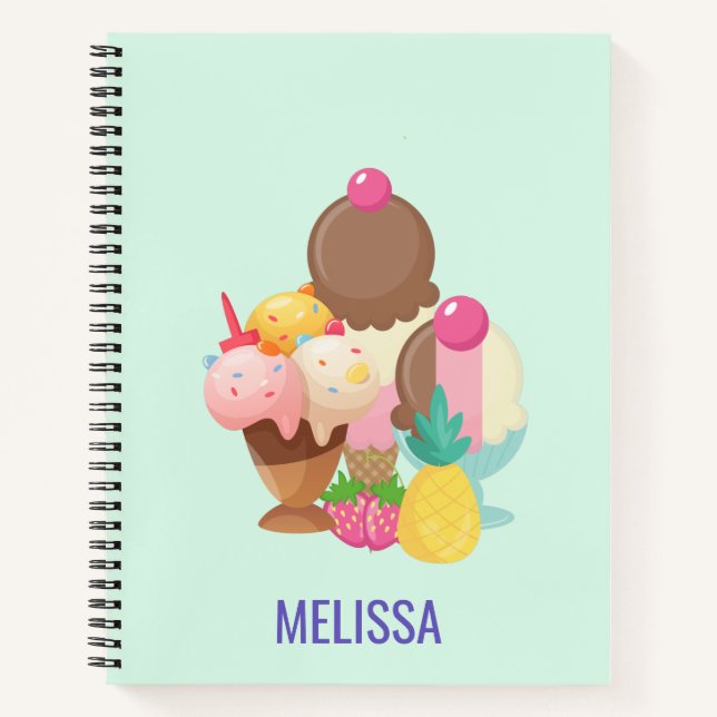 Ice Cream Trio Neopolitan Flavor Notebook (Front)