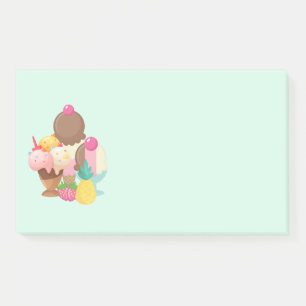 Ice Cream Trio Neopolitan Flavor Post-it Notes